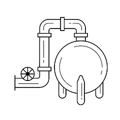 Image showing Gas refinery vector line icon.