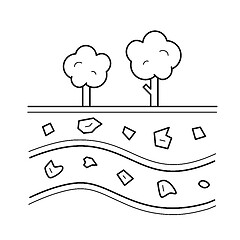 Image showing Mineral resources vector line icon.