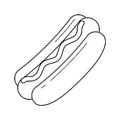 Image showing Hotdog vector line icon.