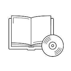 Image showing Audiobook vector line icon.