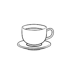 Image showing Coffee cup hand drawn sketch icon.