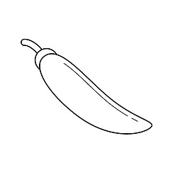 Image showing Chili pepper vector line icon.