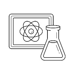 Image showing Laboratory research vector line icon.