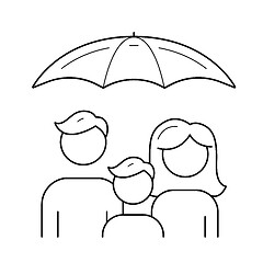 Image showing Family insurance vector line icon.