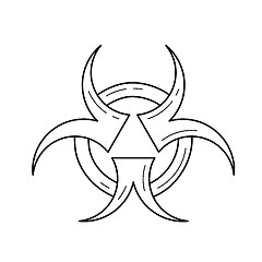 Image showing Biohazard vector line icon.