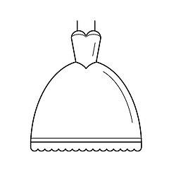 Image showing Wedding dress vector line icon.