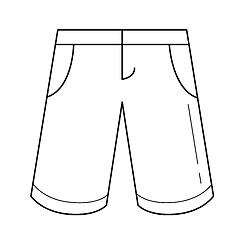 Image showing Bermuda shorts vector line icon.