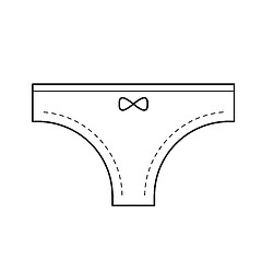 Image showing Thong pantie vector line icon.