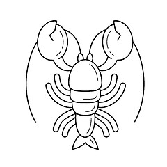 Image showing Lobster vector line icon.