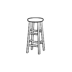 Image showing Barstool hand drawn sketch icon.