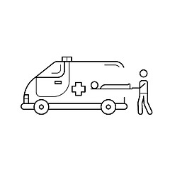 Image showing Ambulance line icon.