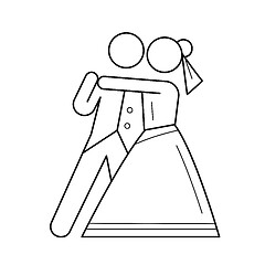 Image showing First wedding dance vector line icon.