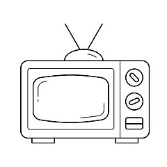 Image showing Retro TV line icon.