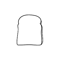 Image showing Whole wheat toast bread hand drawn sketch icon.