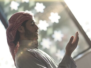 Image showing muslim prayer inside the mosque