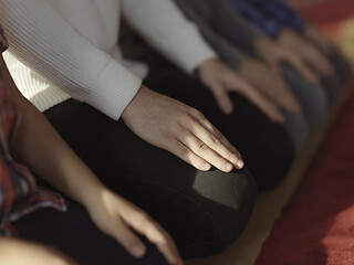 Image showing muslim people praying in mosque