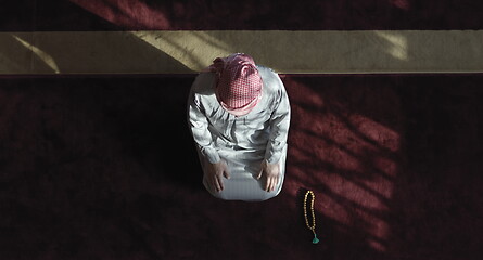 Image showing muslim prayer top view