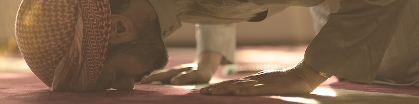 Image showing muslim prayer inside the mosque