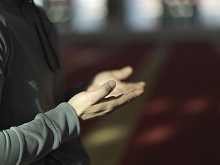 Image showing muslim prayer inside the mosque