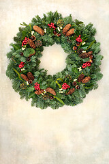 Image showing Natural Winter Greenery Christmas Wreath 