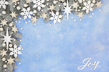 Image showing Festive Christmas Joy Composition with Snowflakes and Stars