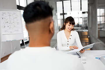 Image showing employer having interview with employee at office