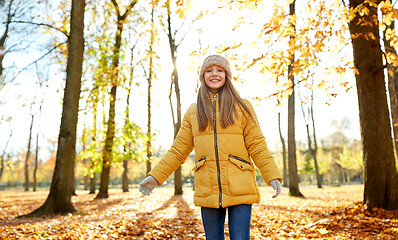 Image showing happy girl at autumn park