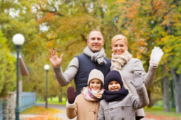 Image showing happy family in autumn park