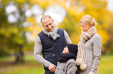 Image showing happy family in autumn park