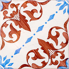 Image showing Traditional Portuguese glazed tiles