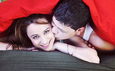 Image showing young couple in bed