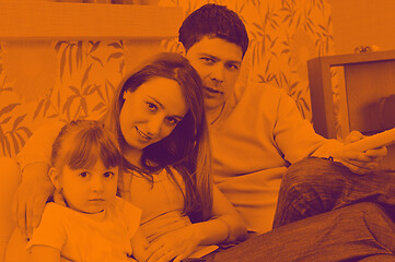 Image showing happy young family at home