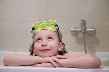 Image showing little girl with snorkel goggles