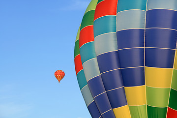 Image showing Closeup of a bright hot air balloon