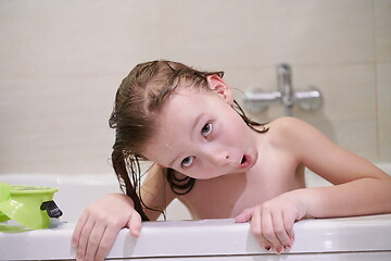 Image showing little girl with snorkel goggles