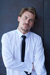 Image showing portrait of startup businessman in a white shirt with a tie