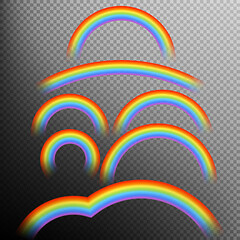 Image showing Rainbows in different shape realistic set. EPS 10