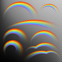 Image showing Rainbows in different shape realistic set. EPS 10