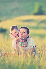 Image showing woman child bubble