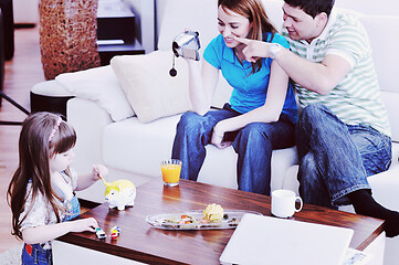 Image showing happy family special moments on video