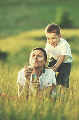 Image showing woman child bubble