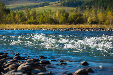 Image showing Fast mountain river in Altay