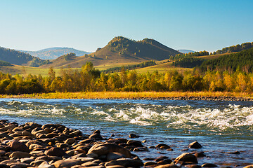 Image showing Fast mountain river in Altay