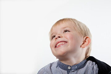 Image showing Portrait of a scandinavian young boy in studio