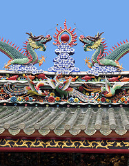 Image showing Dragons on a temple roof