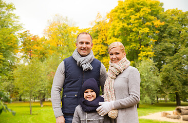 Image showing happy family in autumn park