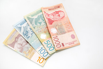 Image showing Bills of serbian dinars