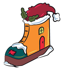 Image showing A shoe house decorative piece vector or color illustration