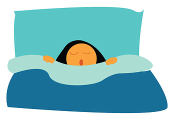 Image showing A girl sleeping vector or color illustration