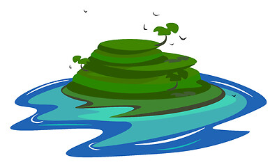 Image showing Painting of an island vector or color illustration